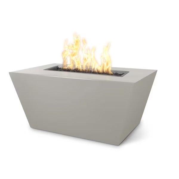 72 Rectangular Mesa Fire Pit - Powder Coated Metal - Pewter - Match Lit - Natural Gas, The Outdoor Plus, Mfr#: OPT-PCTT7224-PEW-NG